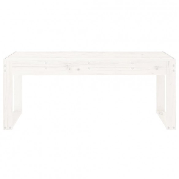 Banc de jardin blanc 110x38x45 cm bois massif de pin