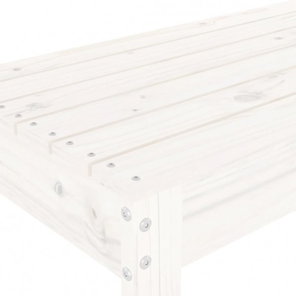 Banc de jardin blanc 110x38x45 cm bois massif de pin