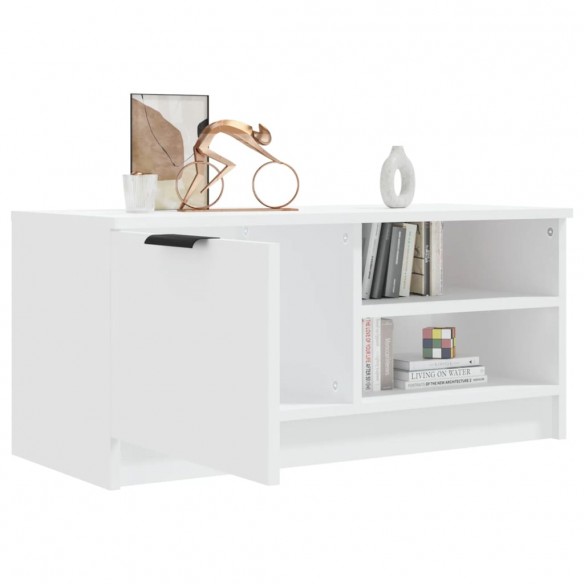 Meuble TV Blanc 80x35x36,5 cm Bois d'ingénierie