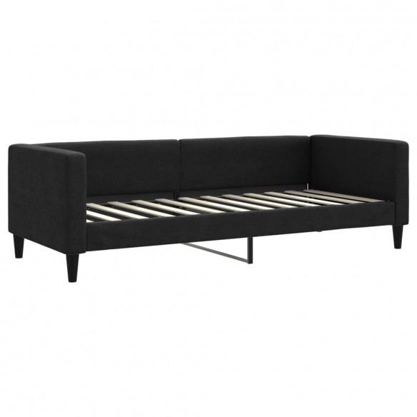 Lit de repos noir 80x200 cm tissu