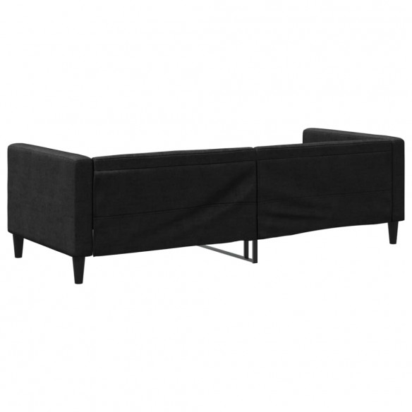 Lit de repos noir 80x200 cm tissu