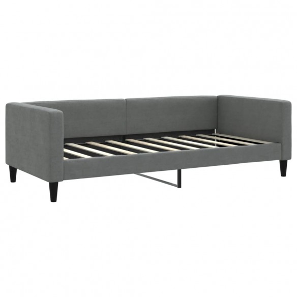 Lit de repos gris foncé 90x190 cm tissu