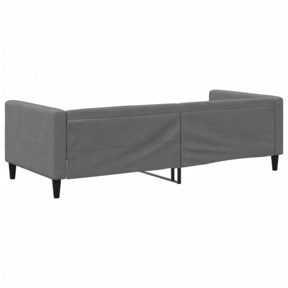 Lit de repos gris foncé 90x190 cm tissu