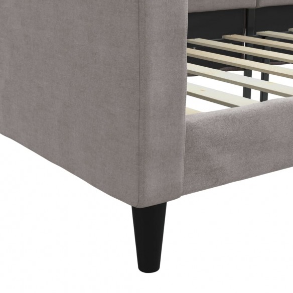 Lit de repos taupe 90x200 cm tissu