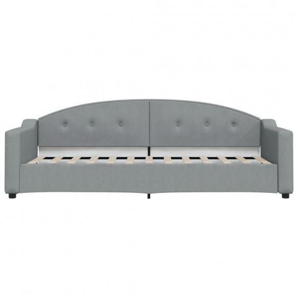 Lit de jour avec matelas gris clair 80x200 cm tissu