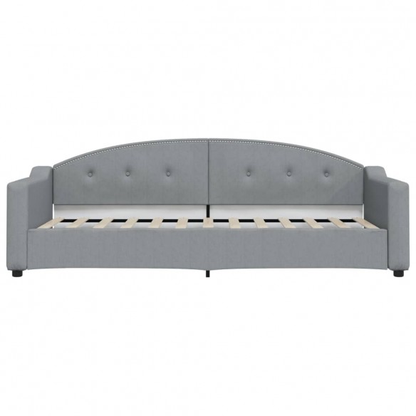 Lit de repos gris clair 80x200 cm tissu