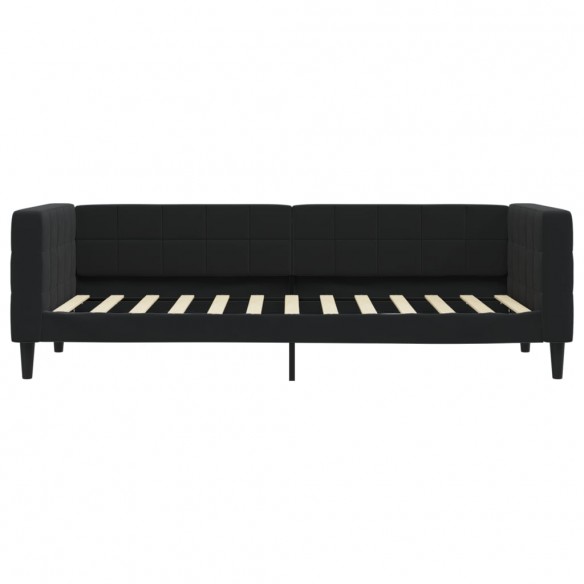 Lit de jour avec matelas noir 80x200 cm velours