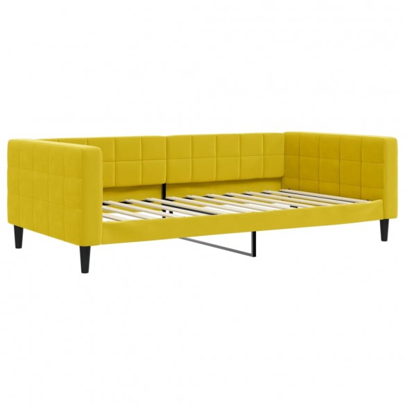 Lit de repos jaune 100x200 cm velours