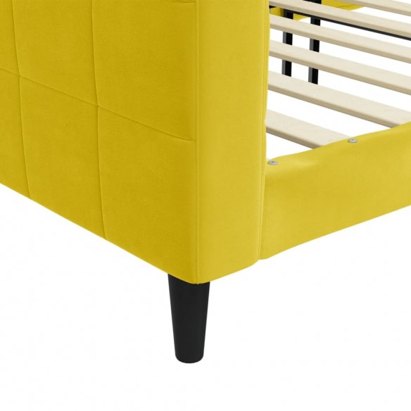 Lit de repos jaune 100x200 cm velours