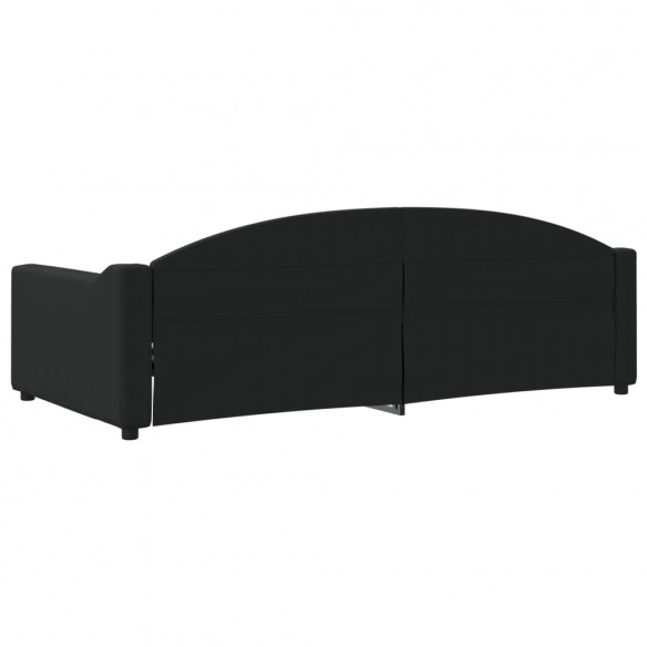 Lit de repos noir 100x200 cm tissu