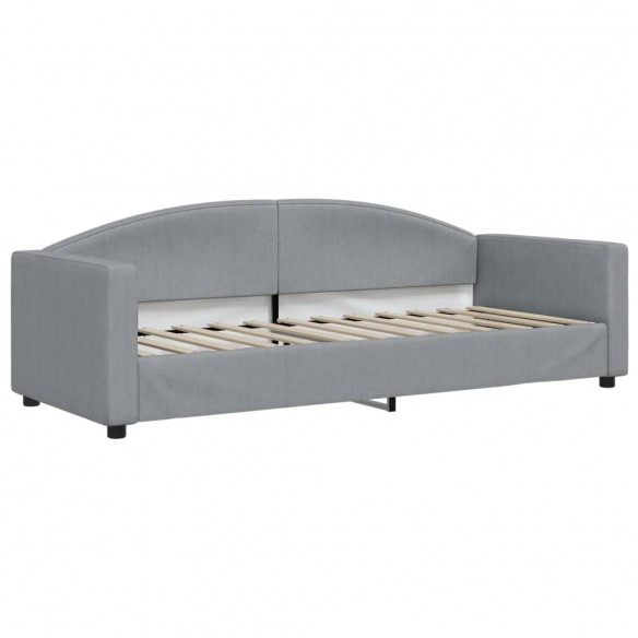 Lit de repos gris clair 80x200 cm tissu