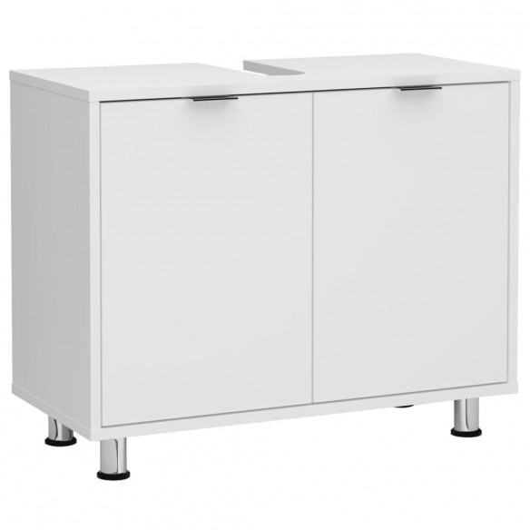 FMD Meuble de salle de bain sous évier 70x32,9x49,5 cm blanc