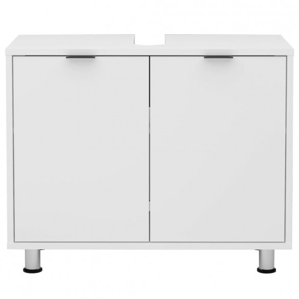 FMD Meuble de salle de bain sous évier 70x32,9x49,5 cm blanc