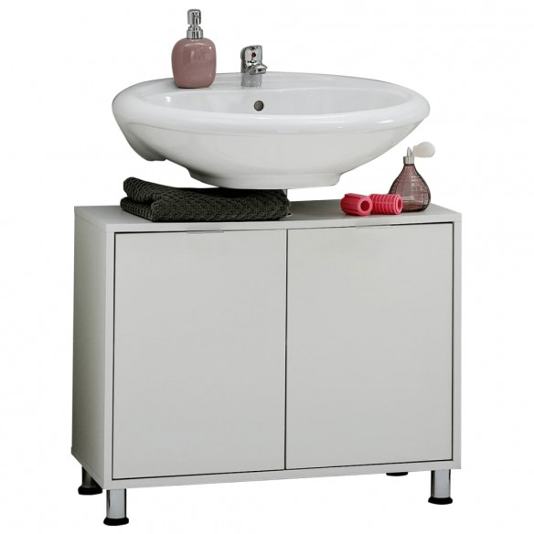 FMD Meuble de salle de bain sous évier 70x32,9x49,5 cm blanc