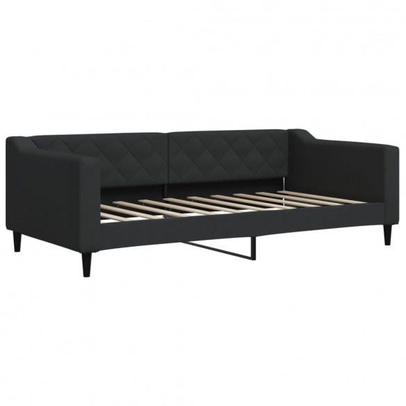 Lit de repos noir 90x190 cm tissu