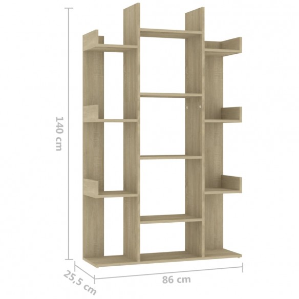 Bibliothèque Chêne Sonoma 86x25,5x140 cm Aggloméré