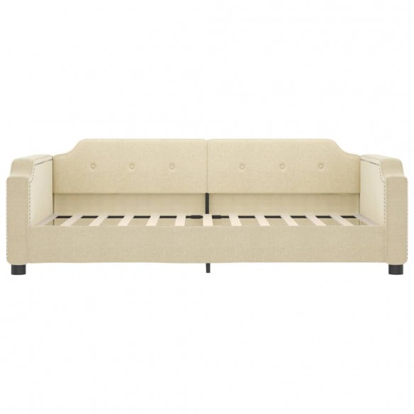 Lit de jour avec matelas crème 90x200 cm tissu