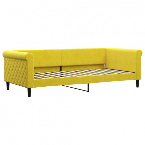 Lit de repos jaune 90x200 cm velours