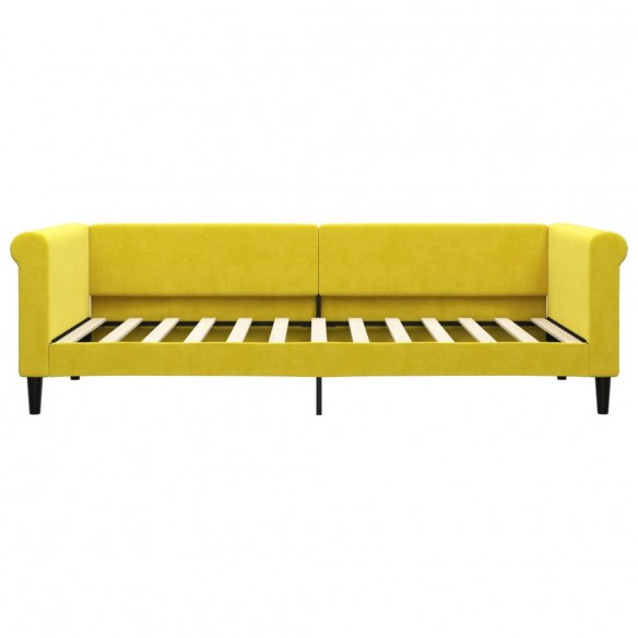 Lit de repos jaune 90x200 cm velours