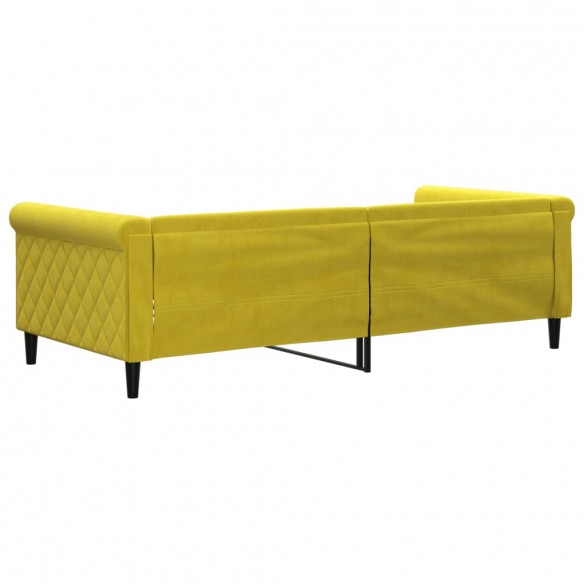 Lit de repos jaune 90x200 cm velours