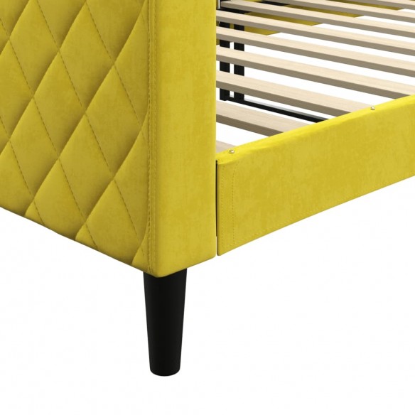 Lit de repos jaune 90x200 cm velours