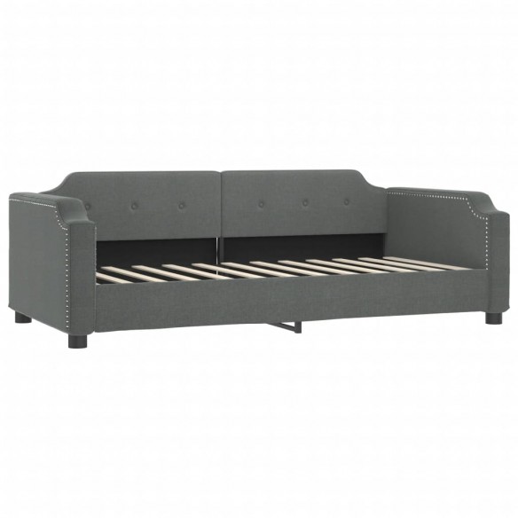 Lit de repos gris foncé 90x190 cm tissu