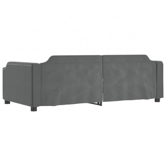 Lit de repos gris foncé 90x190 cm tissu