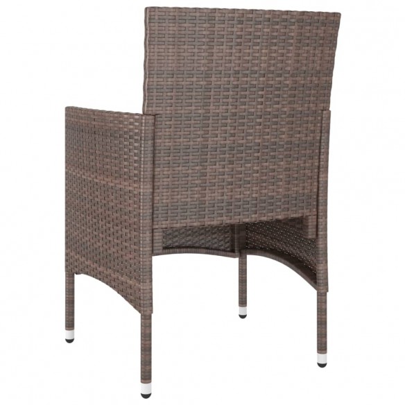 Jeu de chaise et tabouret de jardin 4 pcs Résine tressée Marron