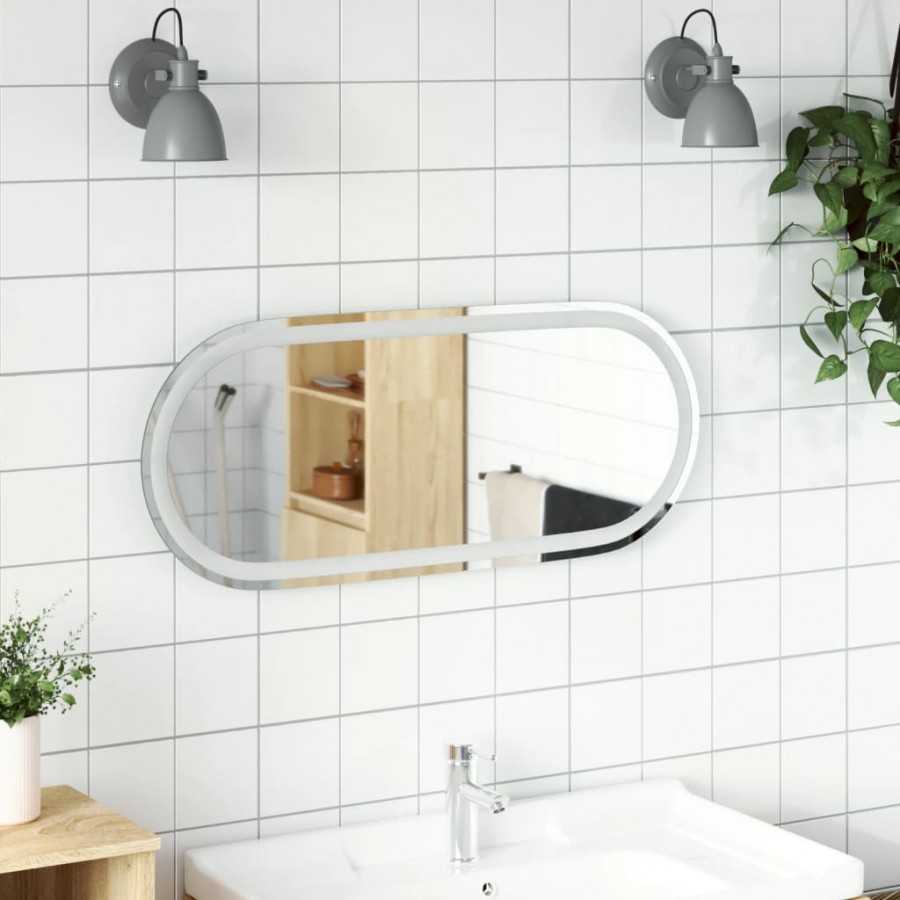 Miroir de salle de bain à LED 90x40 cm ovale