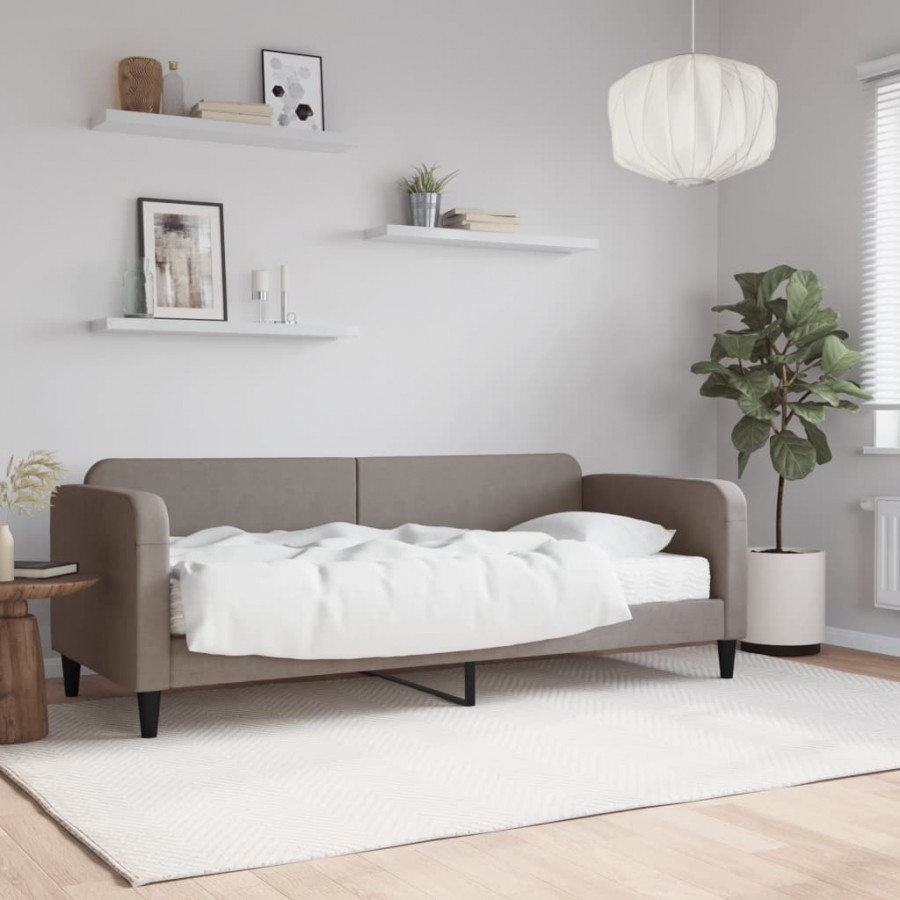 Lit de jour avec matelas taupe 80x200 cm tissu