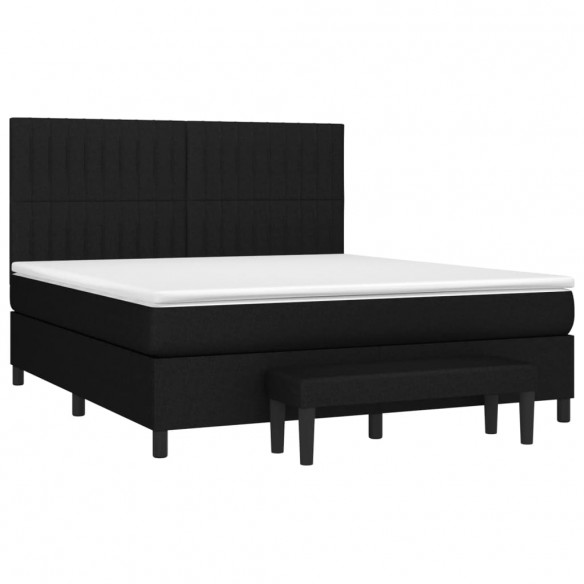 Cadre de lit avec matelas Noir 160x200 cm Tissu