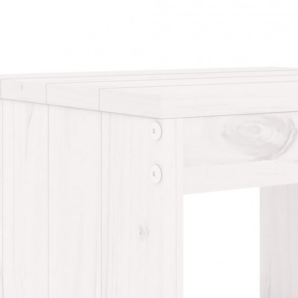 Tabourets de bar 2 pcs blanc 40x36x75 cm bois massif de pin