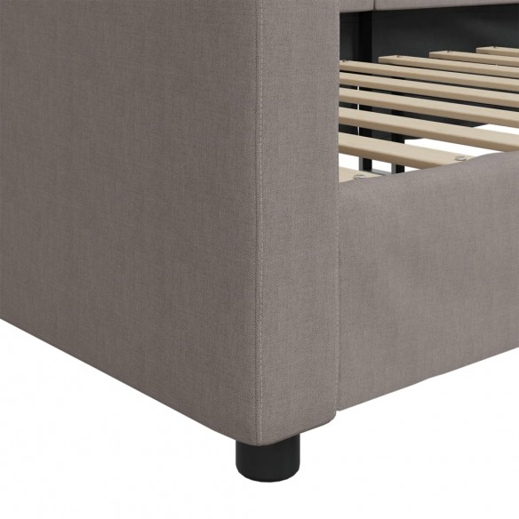 Lit de repos taupe 100x200 cm tissu