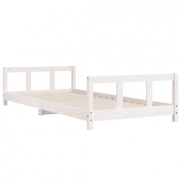 Cadre de lit pour enfants blanc 90x190 cm bois de pin massif