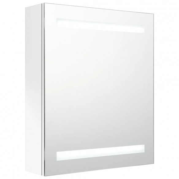 Armoire de salle de bain à miroir LED blanc brillant 50x14x60cm