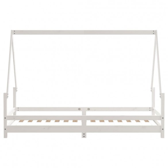 Cadre de lit pour enfants blanc 90x200 cm bois de pin massif