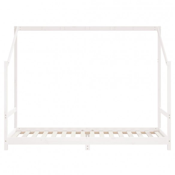 Cadre de lit pour enfants blanc 90x200 cm bois de pin massif