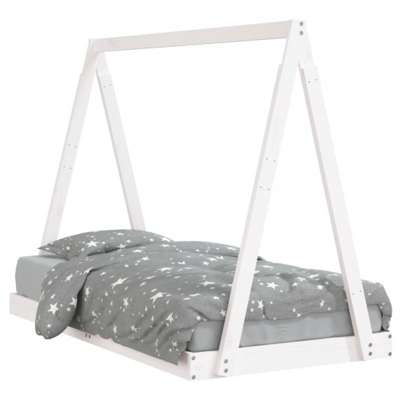 Cadre de lit pour enfant blanc 80x160 cm bois de pin massif