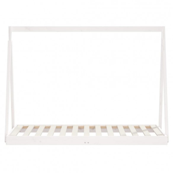 Cadre de lit pour enfant blanc 80x160 cm bois de pin massif