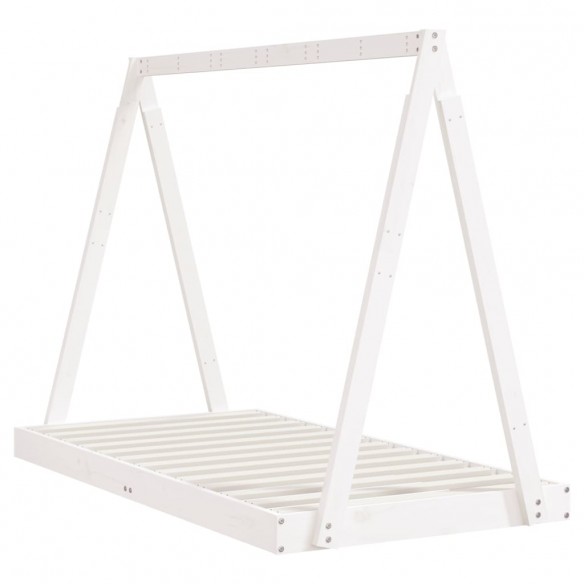 Cadre de lit pour enfant blanc 80x160 cm bois de pin massif