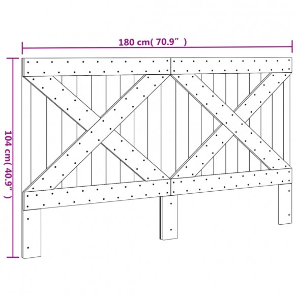 Tête de lit 180x104 cm bois massif de pin