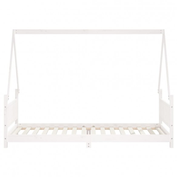 Cadre de lit pour enfants blanc 90x200 cm bois de pin massif