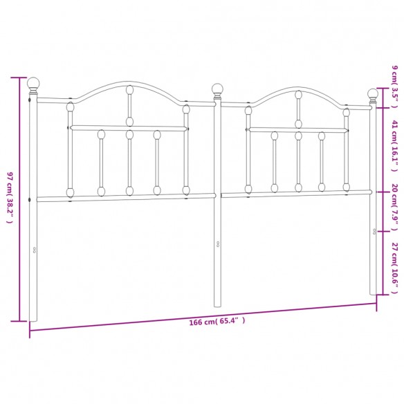 Tête de lit métal blanc 160 cm