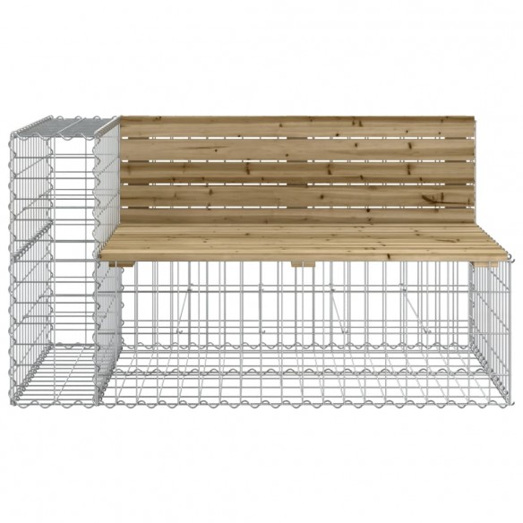 Banc de jardin avec panier en gabion bois de pin imprégné