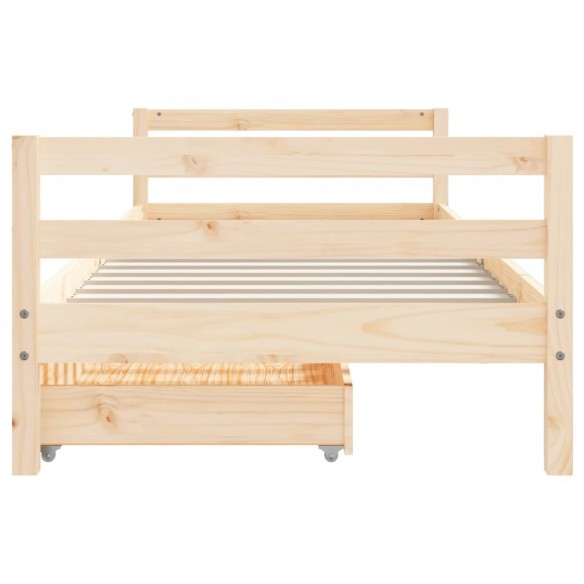 Cadre de lit enfant avec tiroirs 90x200 cm bois de pin massif