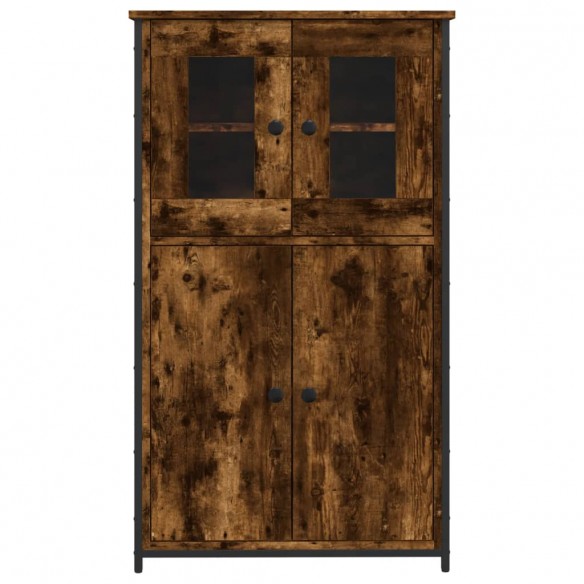 Buffet haut chêne fumé 62x32x106,5 cm bois d'ingénierie