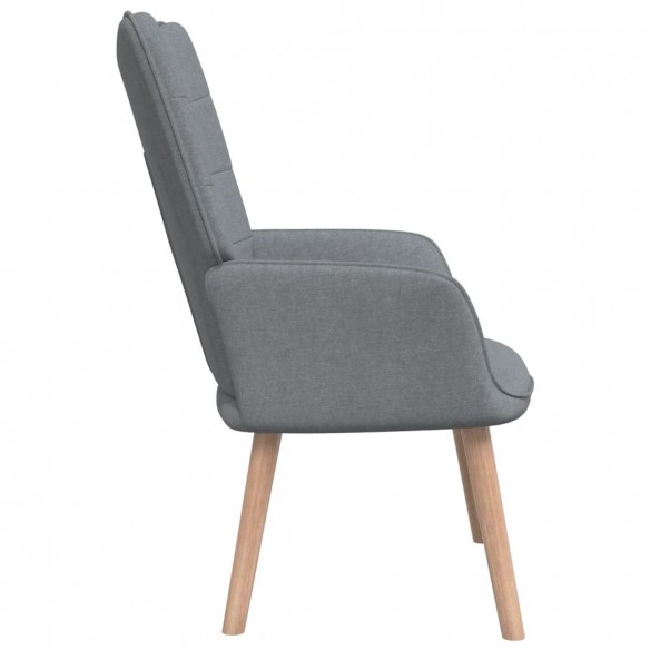 Chaise de relaxation avec tabouret Gris clair Tissu