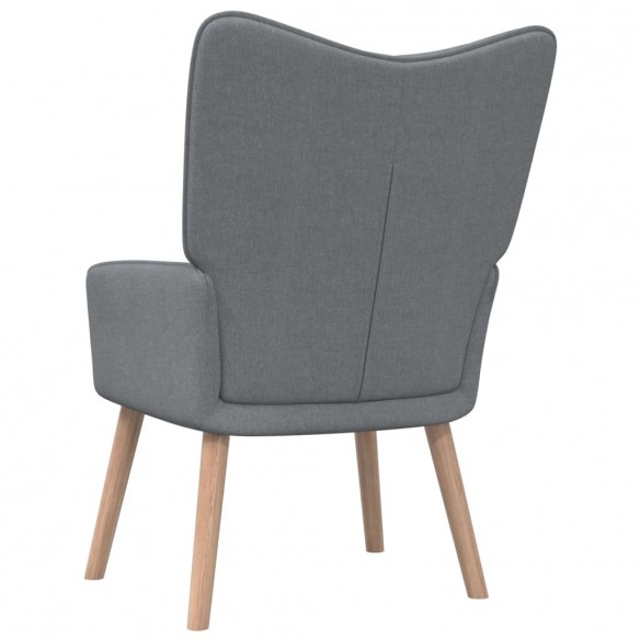 Chaise de relaxation avec tabouret Gris clair Tissu