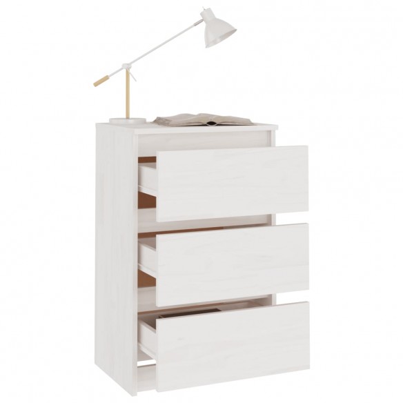 Tables de chevet 2 pcs Blanc 40x29,5x64 cm Bois de pin solide