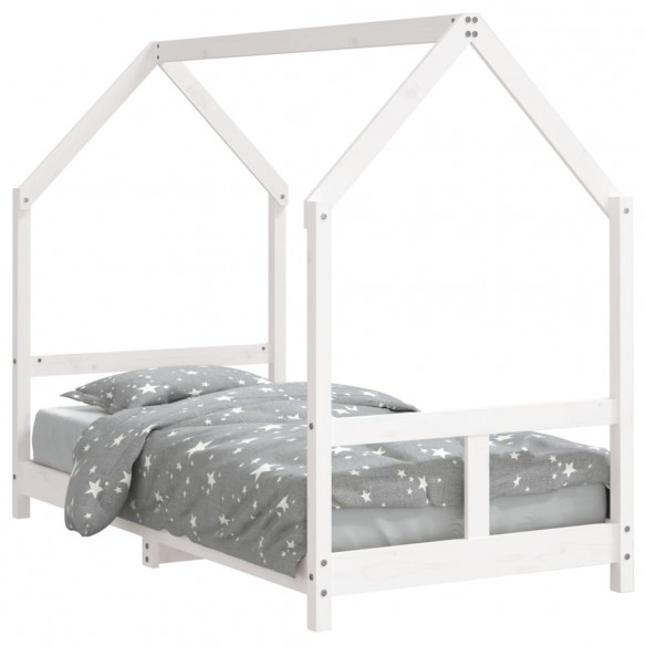 Cadre de lit pour enfant blanc 80x160 cm bois de pin massif